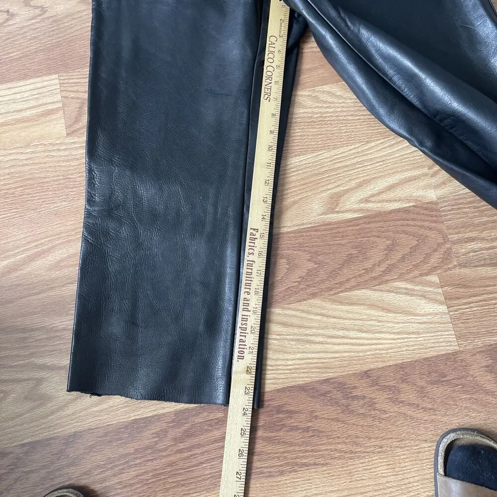 Schott NYC 600 Cowhide Men Leather Chopped  Black Motorcycle Pant Made In USA